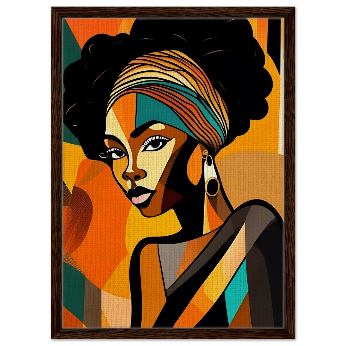 Retro Elegance - African Beauty with Colorful Headwrap - Esmonbijouart 