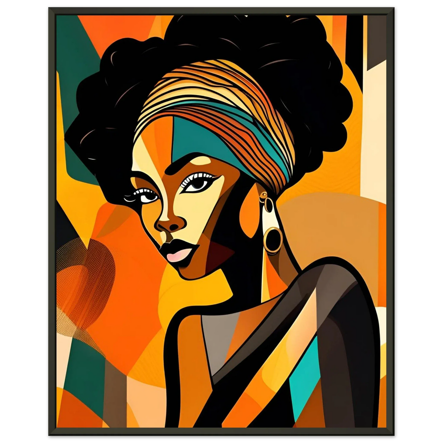 Retro Elegance - African Beauty with Colorful Headwrap - Esmonbijouart 