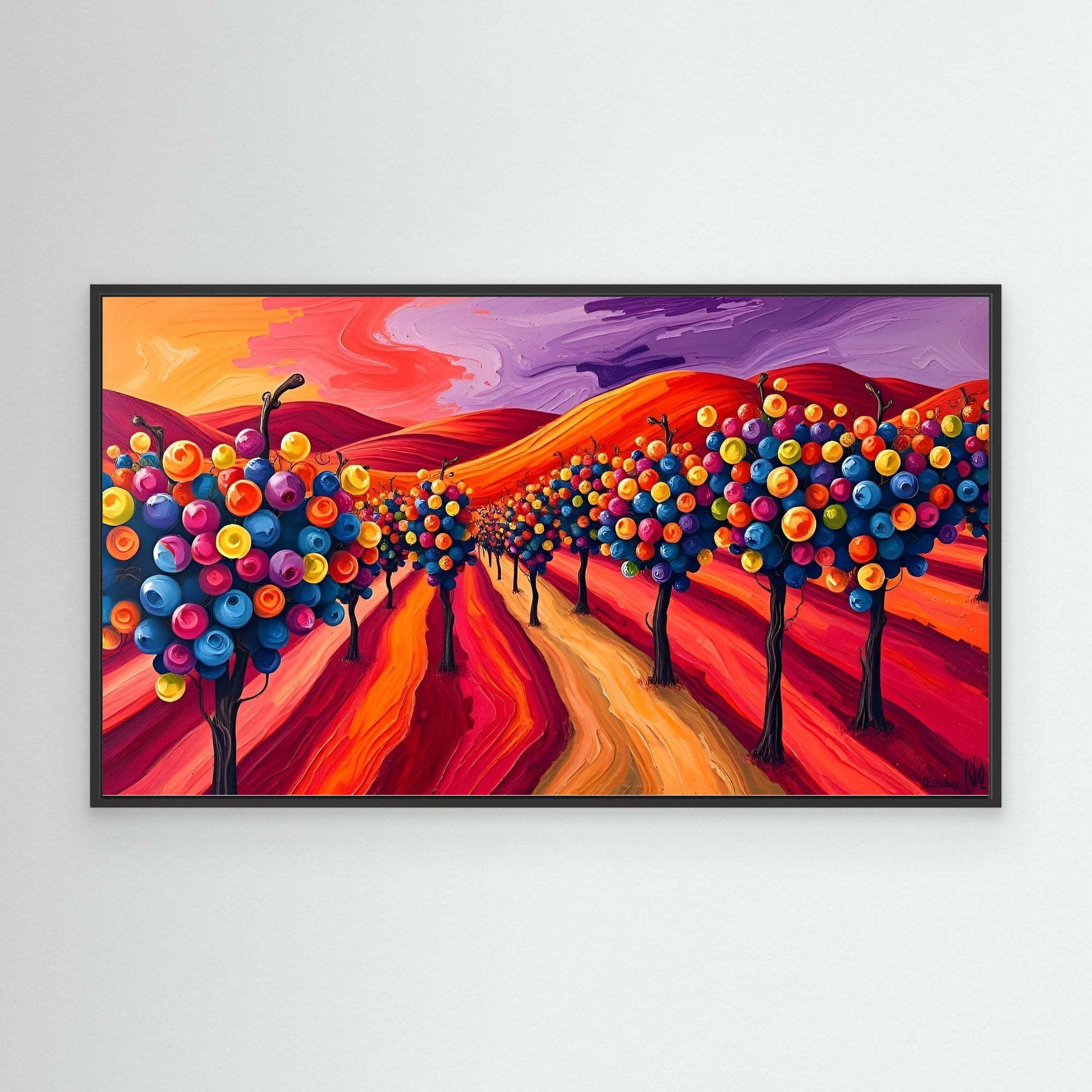 Vibrant Orchard at Sunset Print