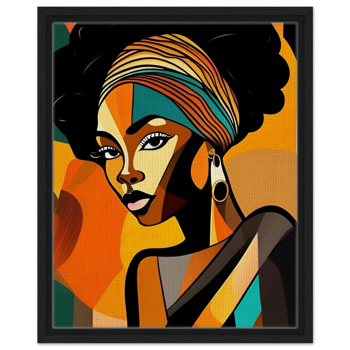 Retro Elegance - African Beauty with Colorful Headwrap - Esmonbijouart 