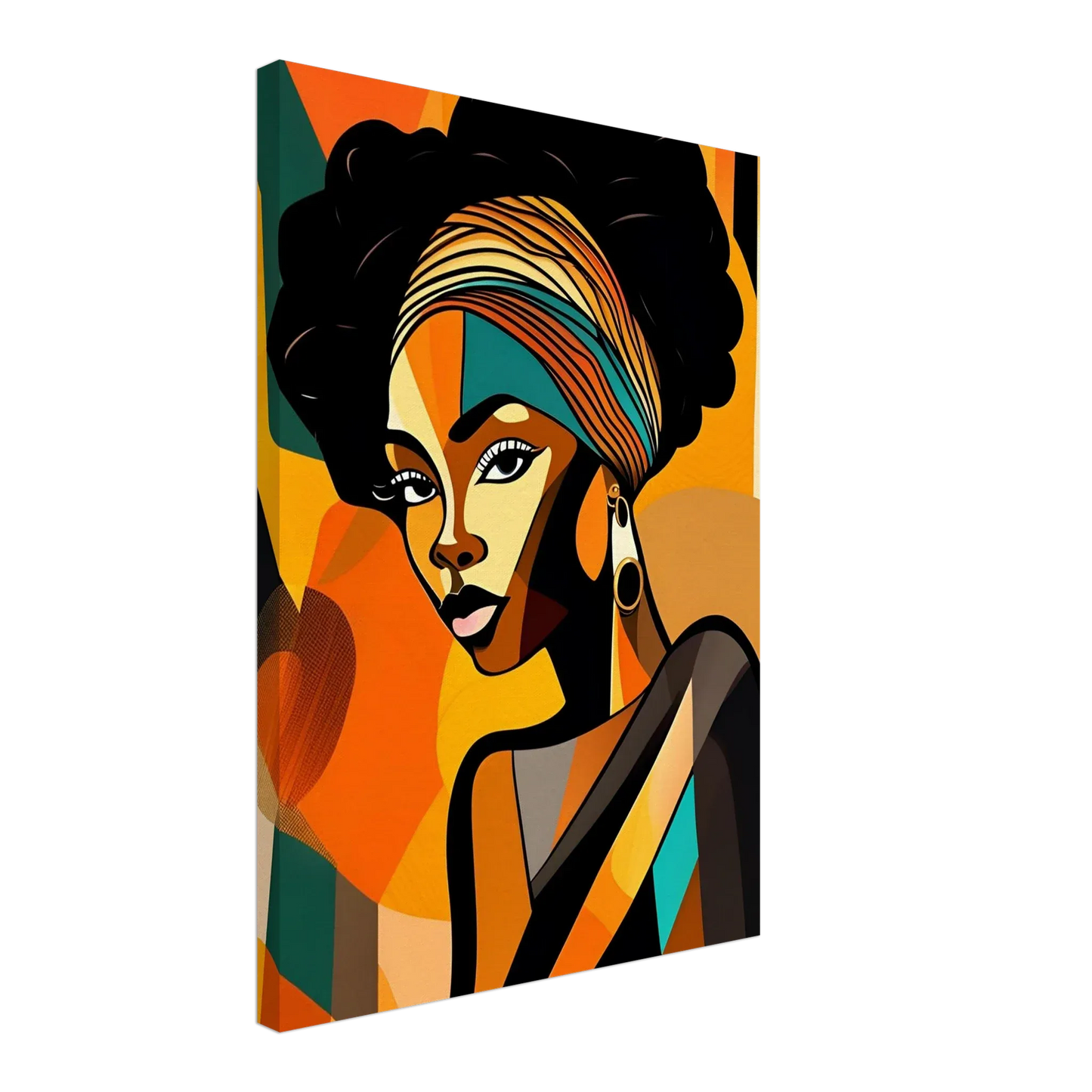 Retro Elegance - African Beauty with Colorful Headwrap - Esmonbijouart 