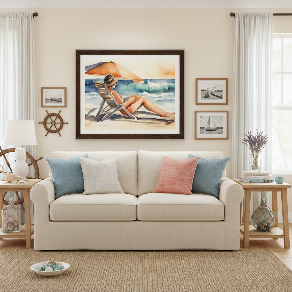Framed Coastal Living Mockup