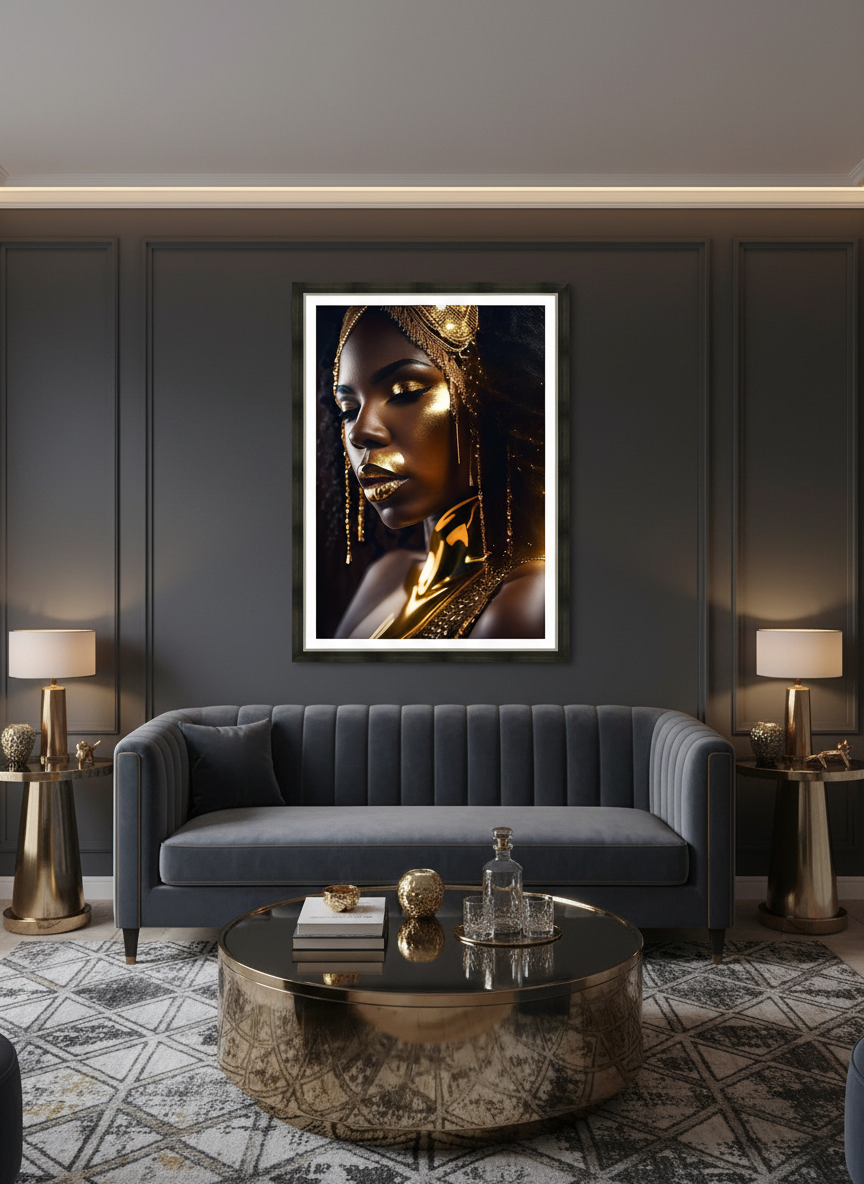 Framed Living Room Mockup