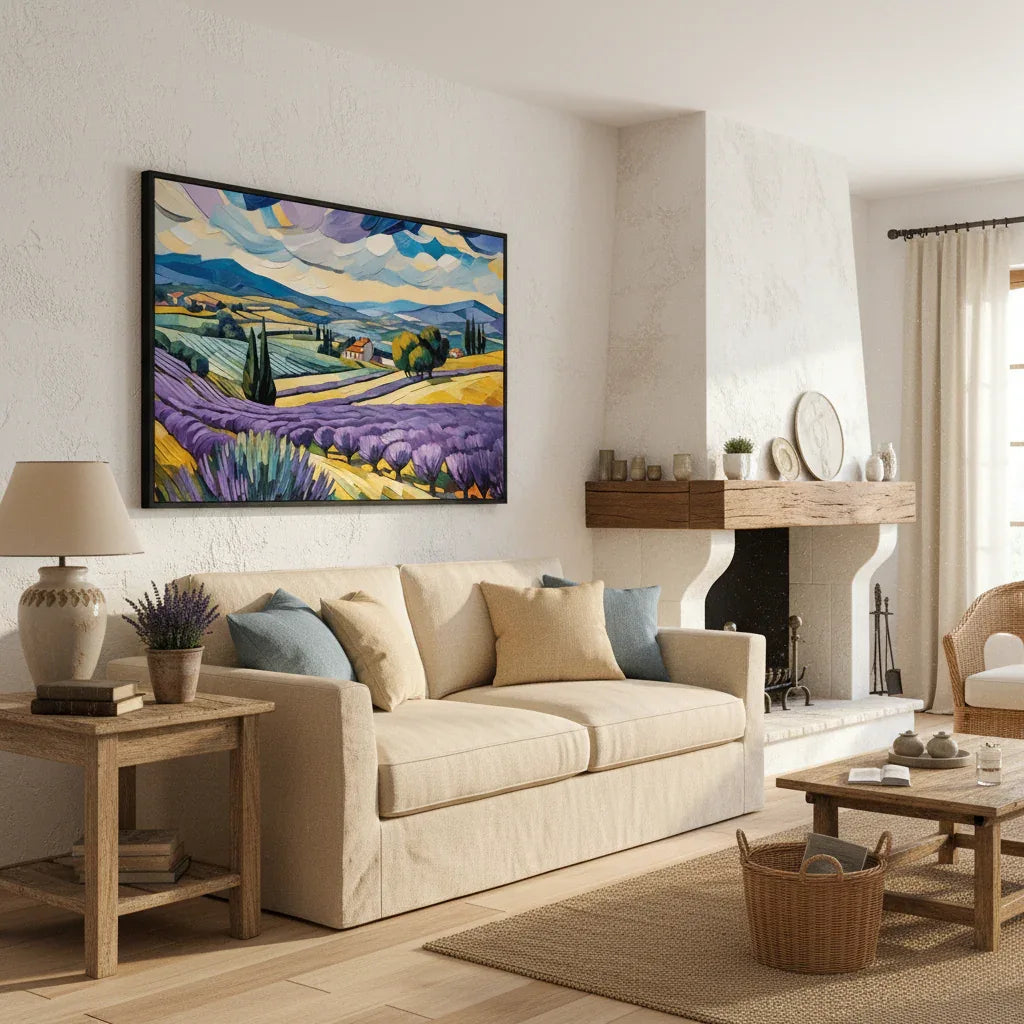 Lavender field 2 - Stylized-Landscape-Vibrant-Layered - Esmonbijouart 