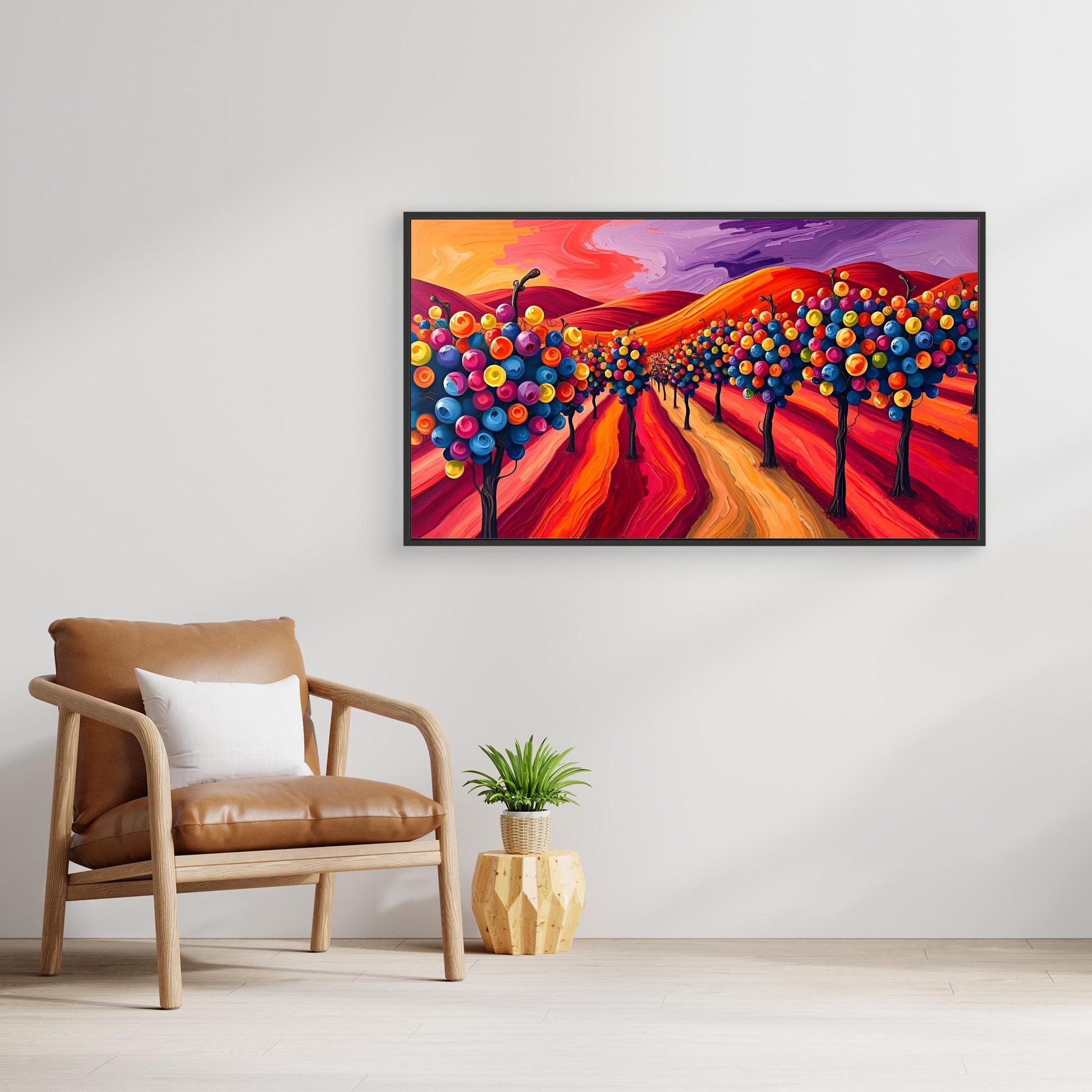 Vibrant Orchard at Sunset Print