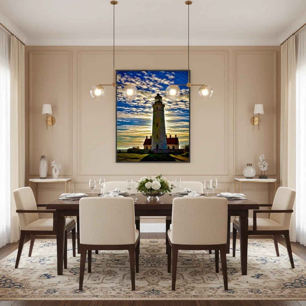 Majestic Lighthouse at Sunset - Esmonbijouart 