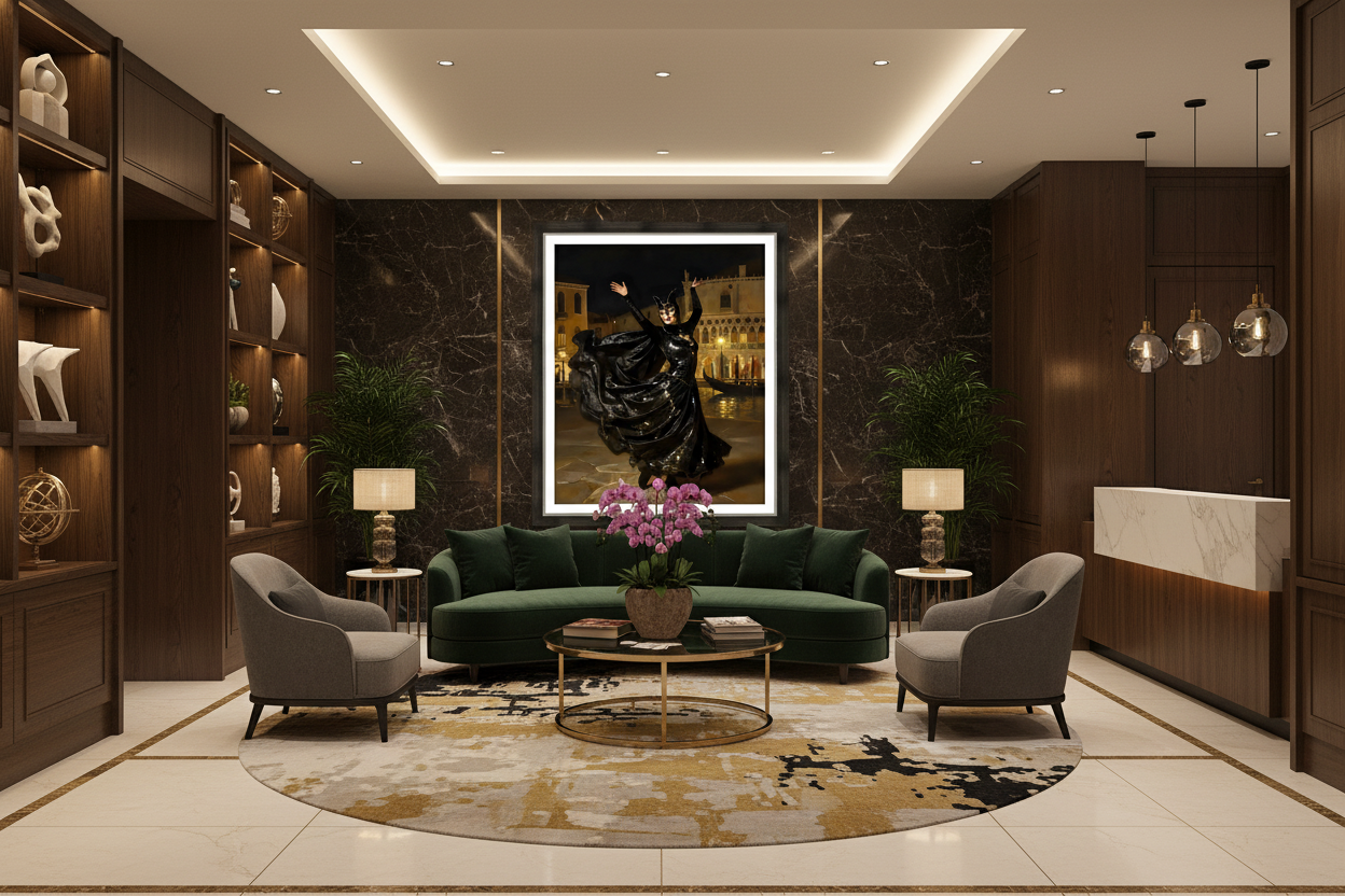 Elegant Masquerade In Venice - Boutique Hotel Mockup