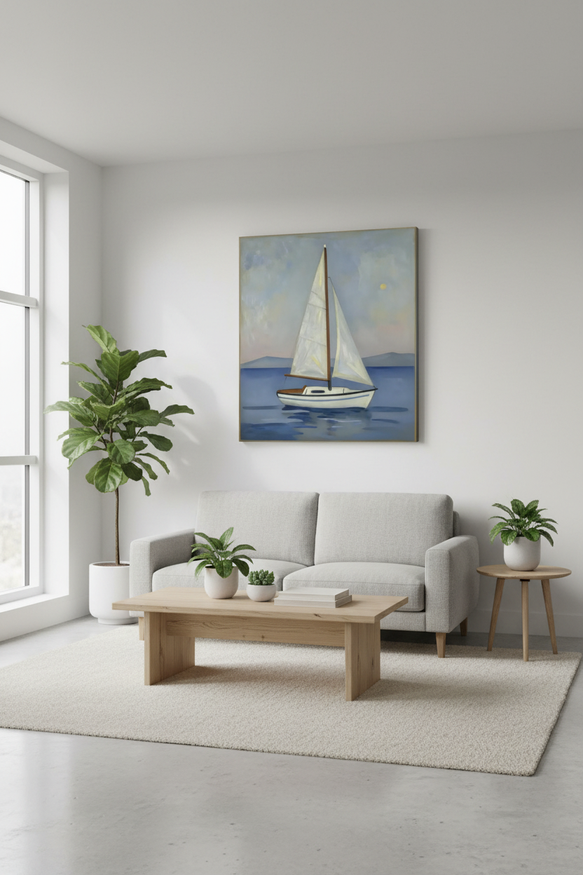 Serene Sailboat At Sunset
