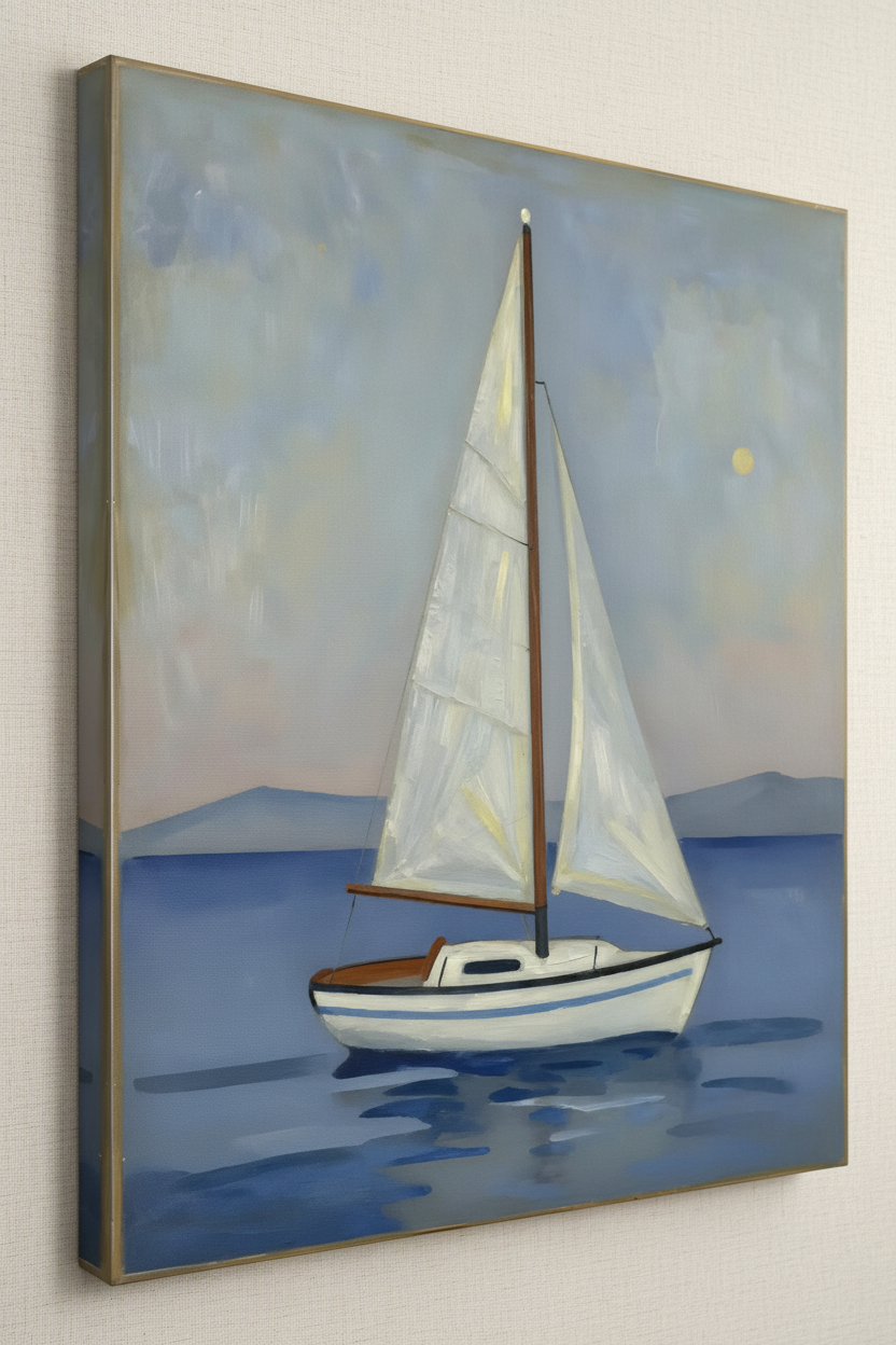 Serene Sailboat At Sunset