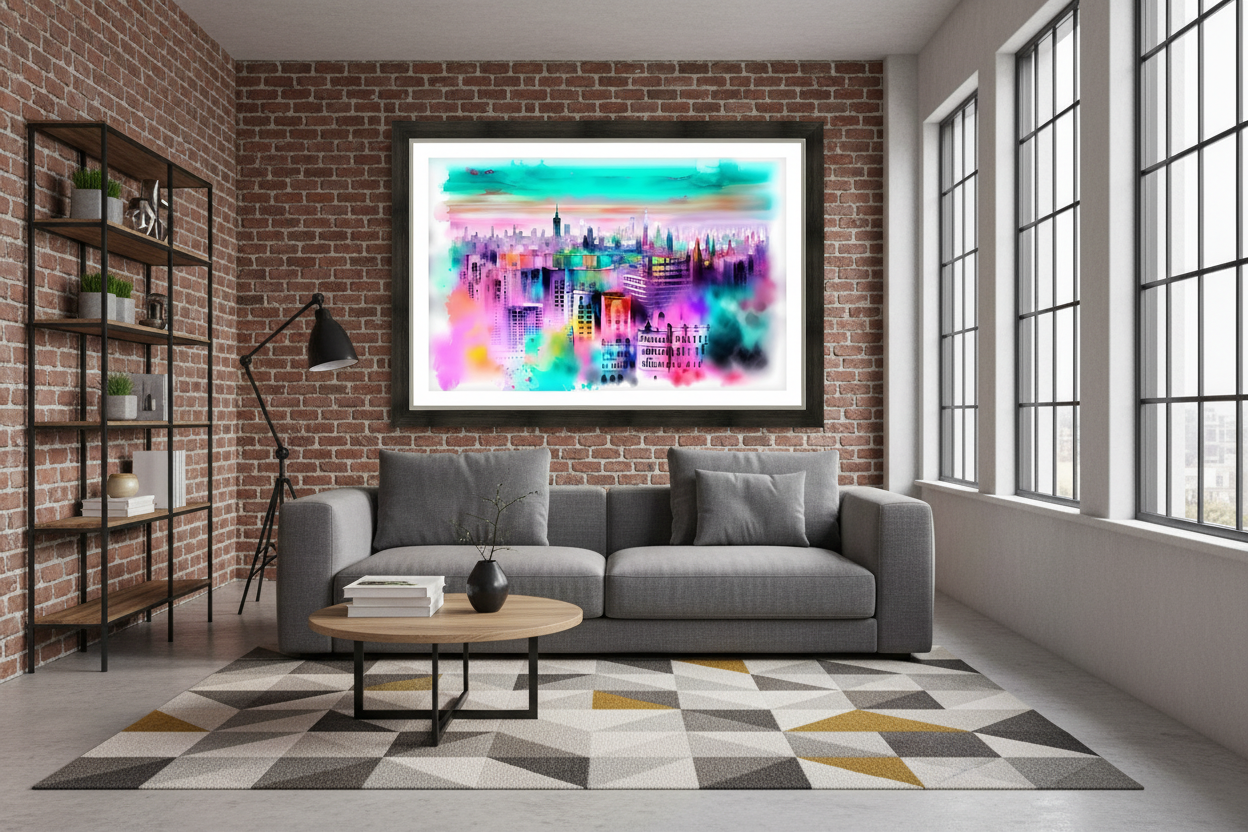 Electric Dreams Cityscape - Urban Loft Mockup