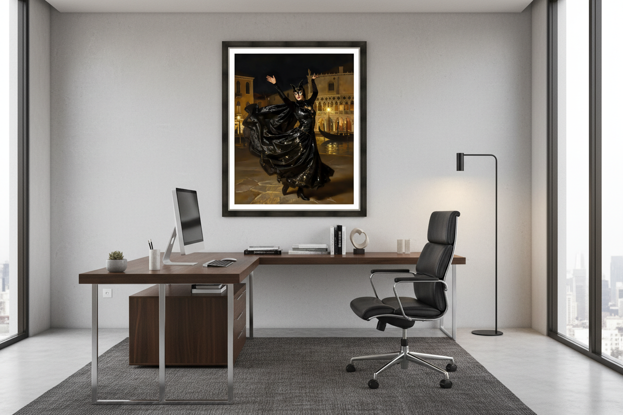 Elegant Masquerade In Venice - Contemporary Office Mockup