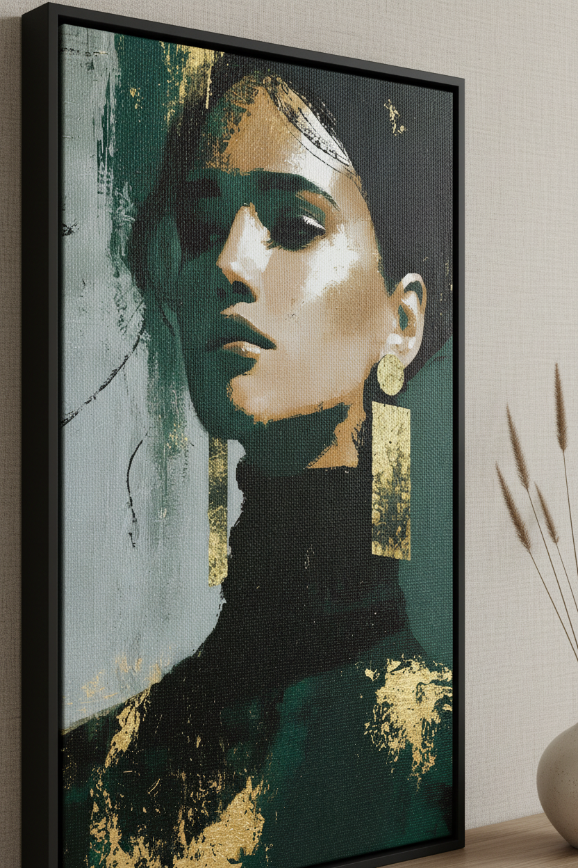 Elegant Woman with Gold Earrings