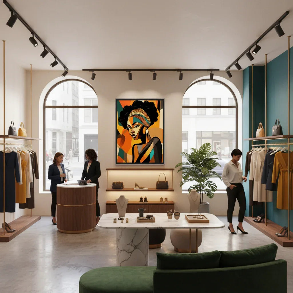 Retro Elegance - African Beauty with Colorful Headwrap - Esmonbijouart 