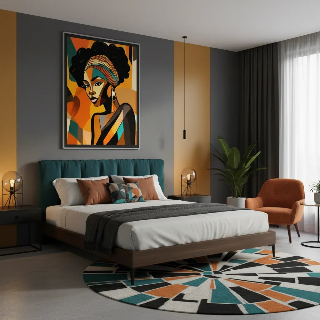 Retro Elegance - African Beauty with Colorful Headwrap - Esmonbijouart 