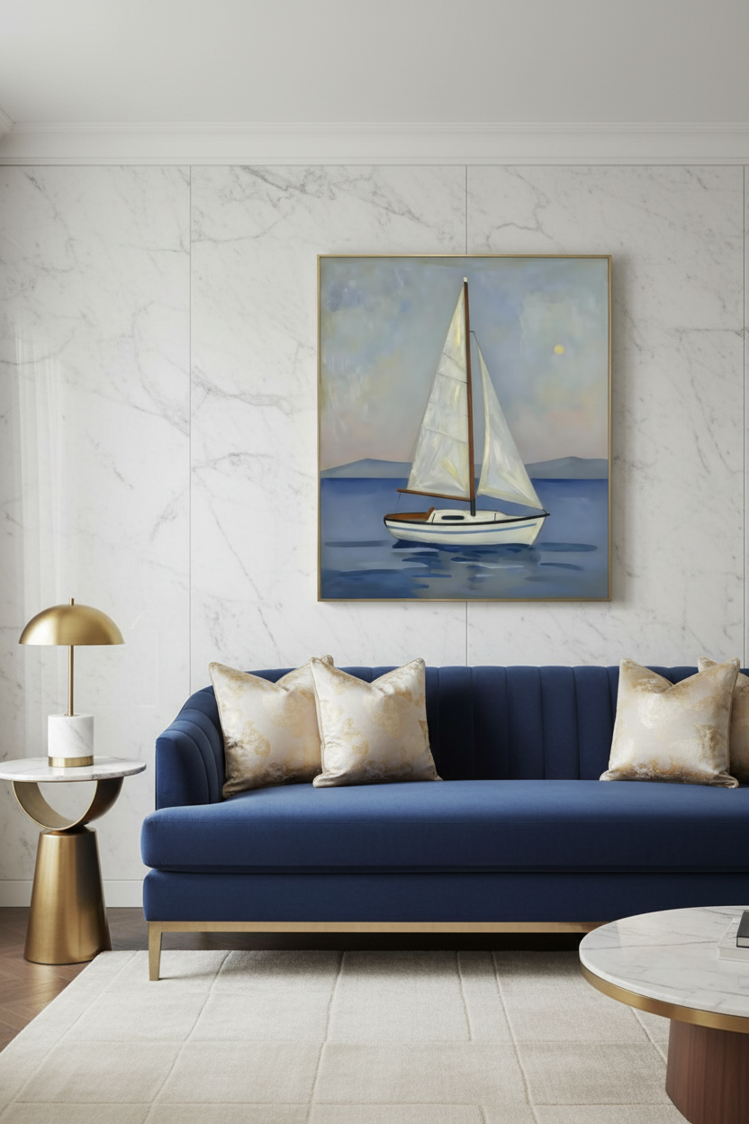 Serene Sailboat At Sunset