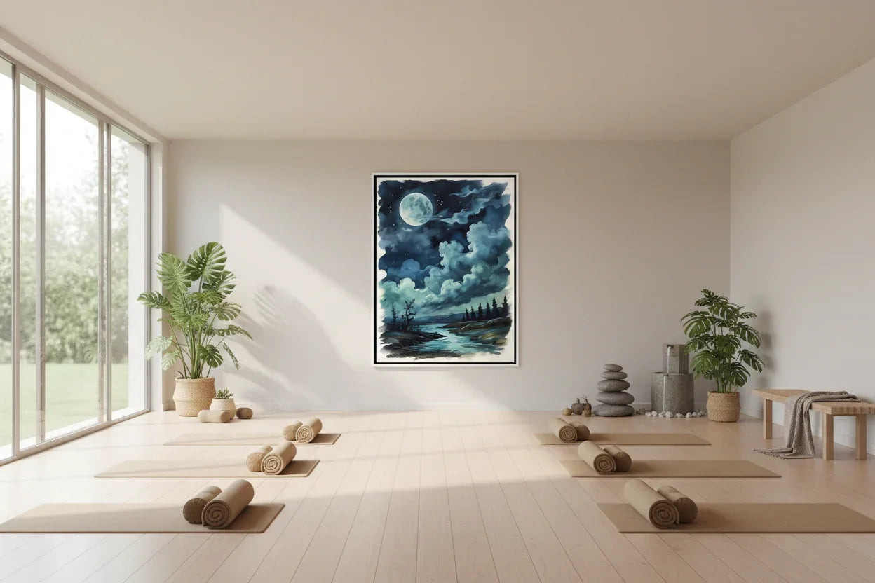 Moonlit Night Over Tranquil River - Esmonbijouart 