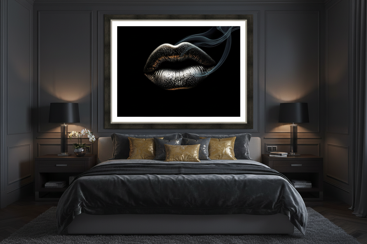 Luxurious Dark Hotel Bedroom