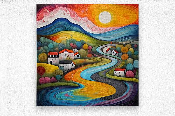 Art 444 - Fantasy-Surrealism-Village-Dreamscape-Colorful - Esmonbijouart 