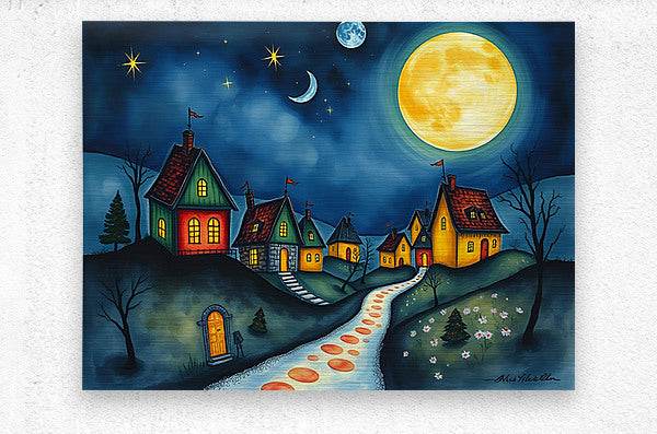 Dreamlike Village 9 - Contemporary-Fairy-Tale-Art-Enchanted-Moonlit - Esmonbijouart 
