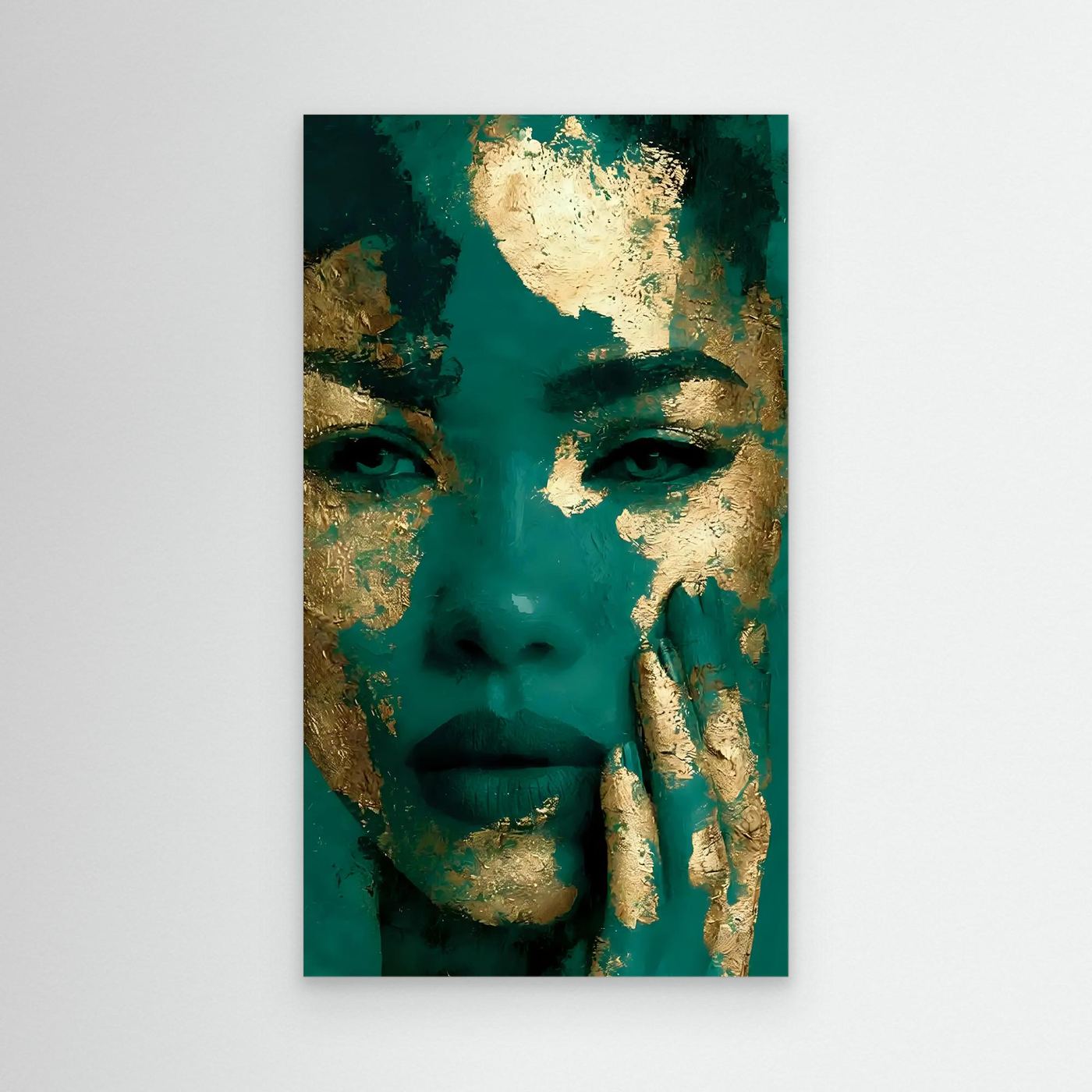 Gold and Teal Textured Portrait 