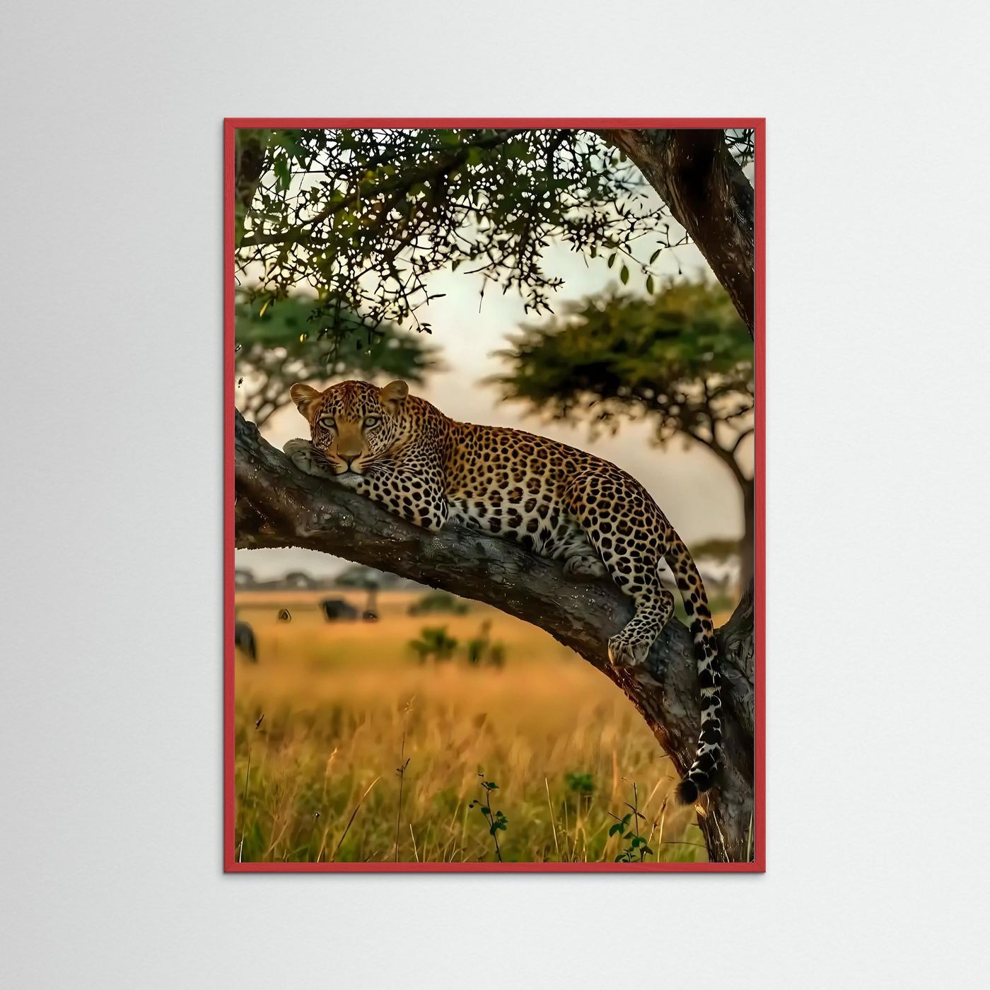 Leopard Resting on a Tree Branch 