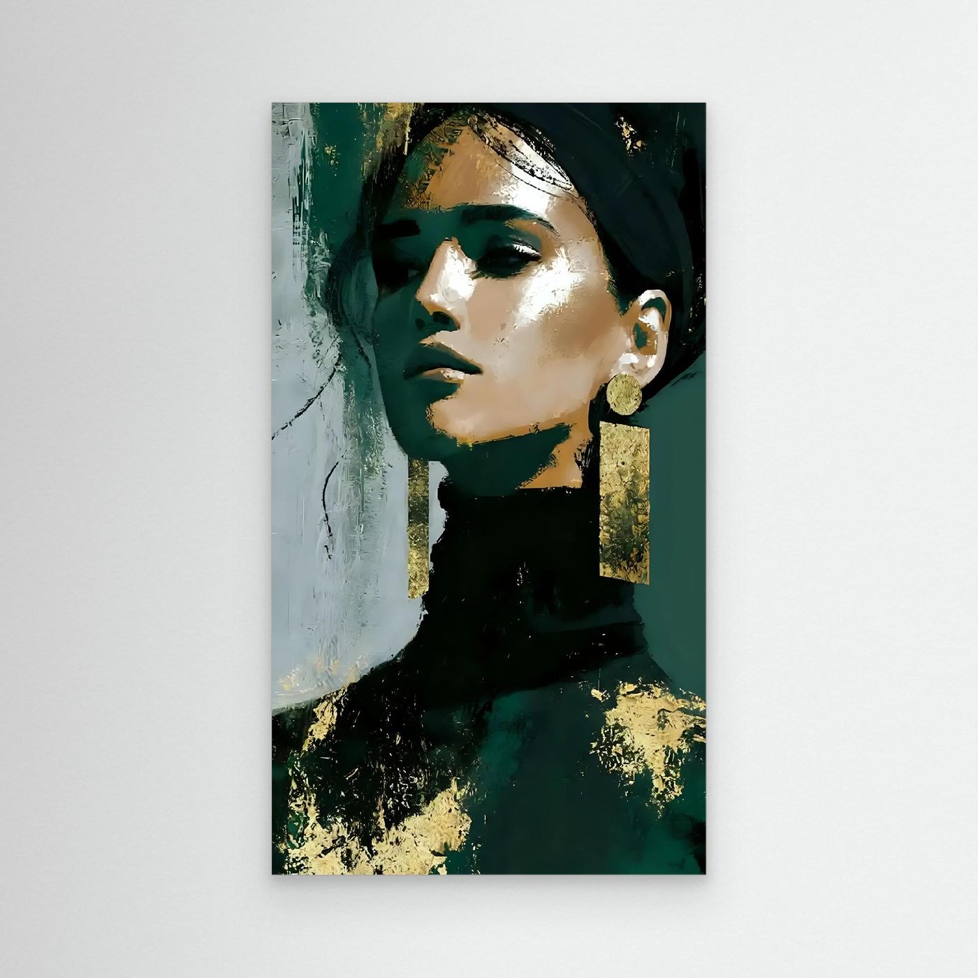 Elegant Woman with Gold Earrings 