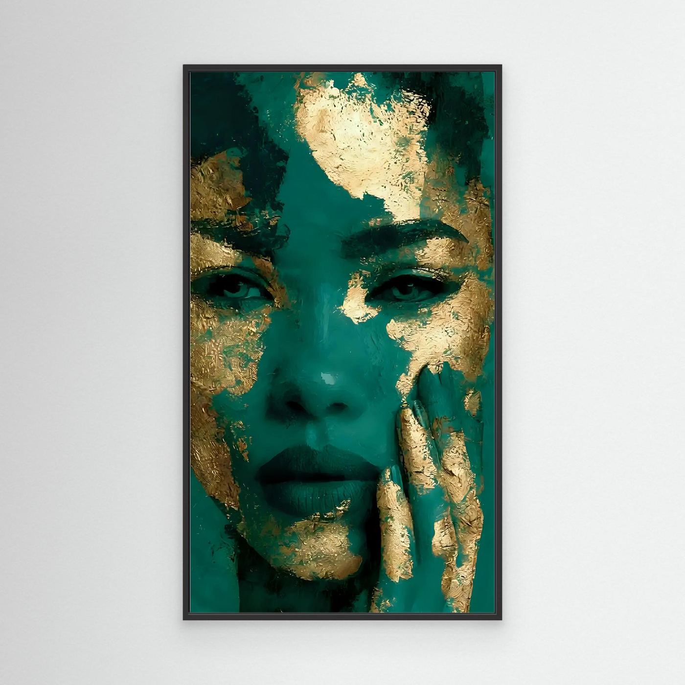 Gold and Teal Textured Portrait 