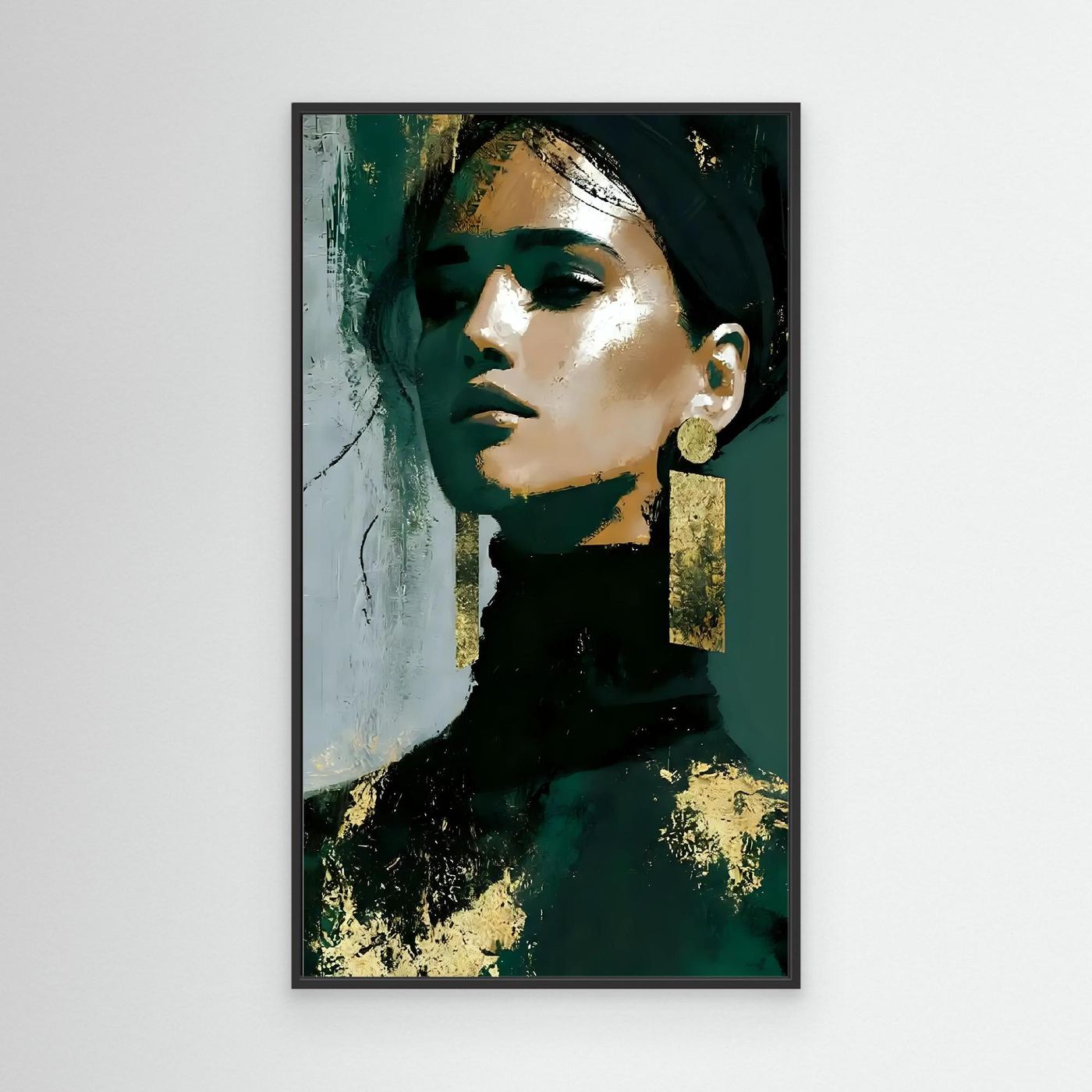 Elegant Woman with Gold Earrings 