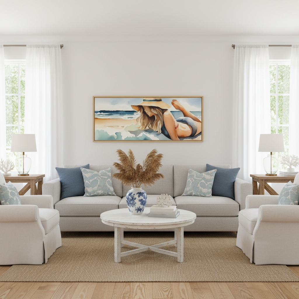 Panoramic Living Room Mockup