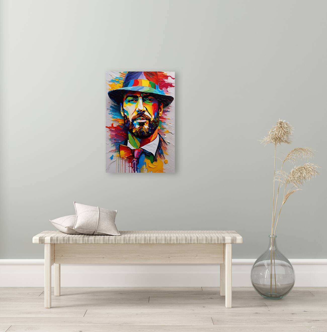 Colorful Abstract Portrait 68 - Contemporary-Gentleman-Art-Sophisticated-Dapper - Esmonbijouart 