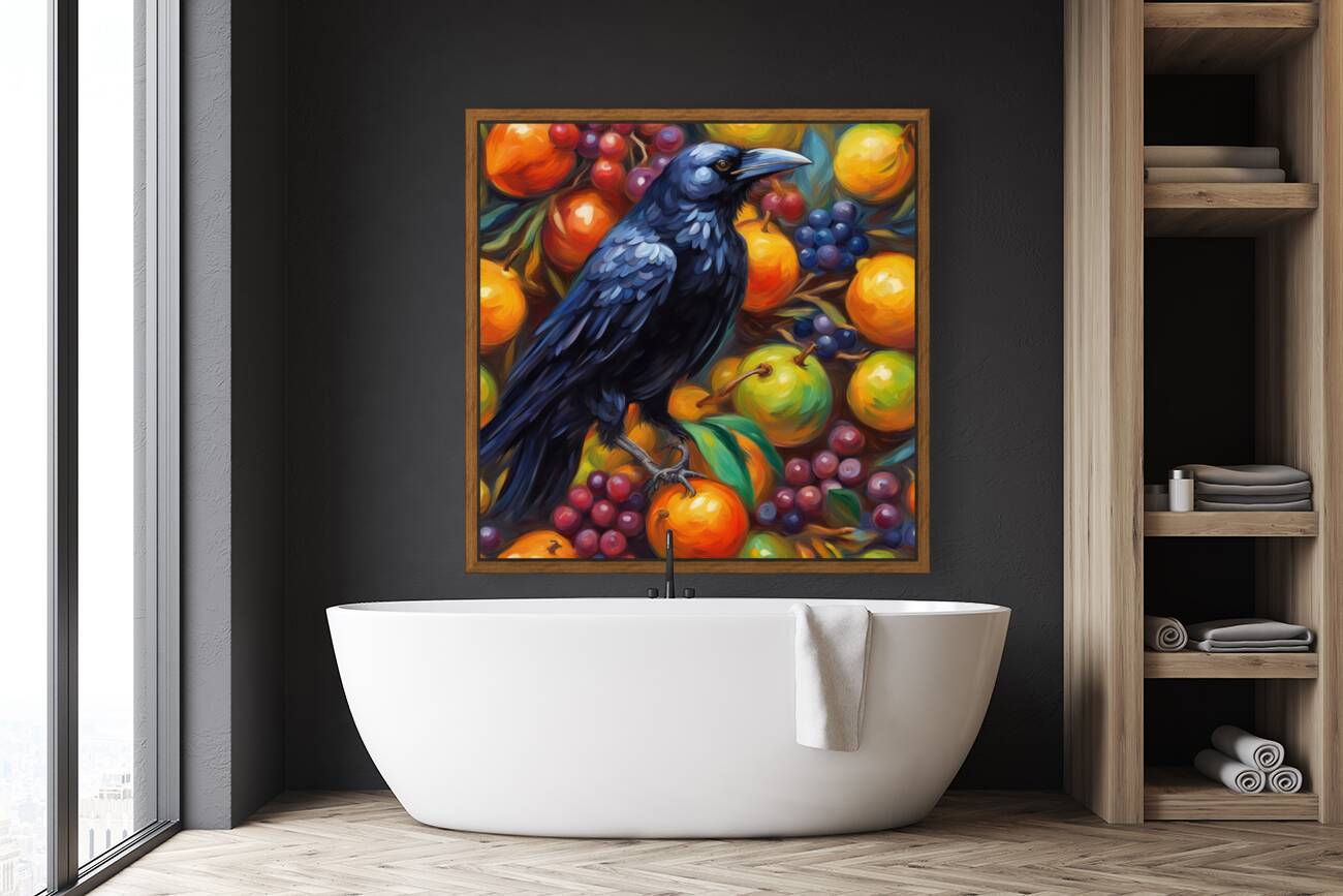 Crow and Fruit Still Life 3