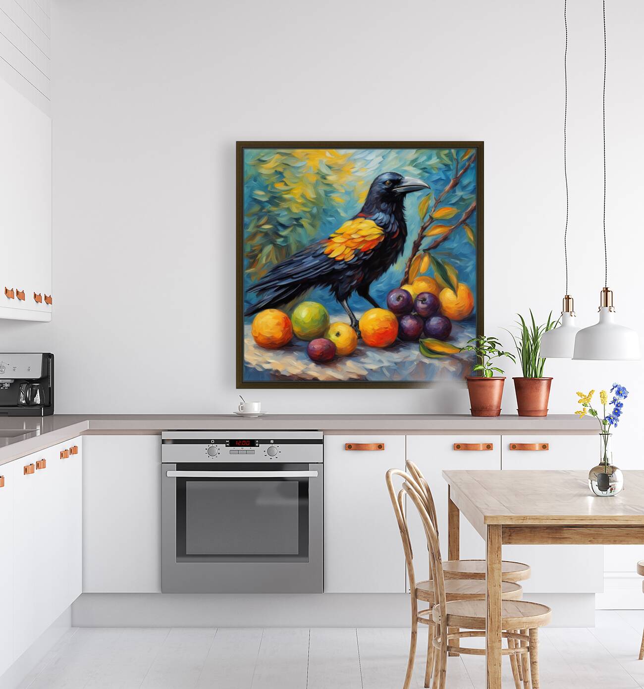 Crow and Fruit Still Life 4