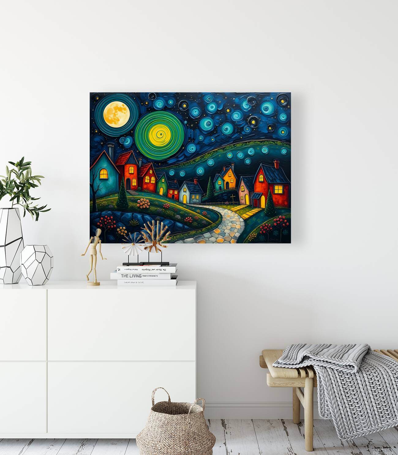 Dreamlike Village - Neo-Post-Impressionist-Cosmic-Hypnotic - Esmonbijouart 