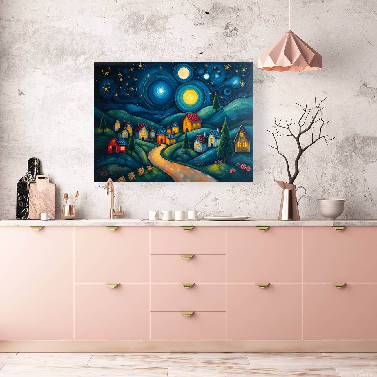 Dreamlike Village 7 - Post-Impressionist-Fantasy-Art-Mystical-Gateway - Esmonbijouart 