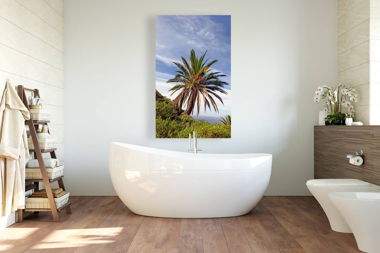 Serene Scene with Palm Tree