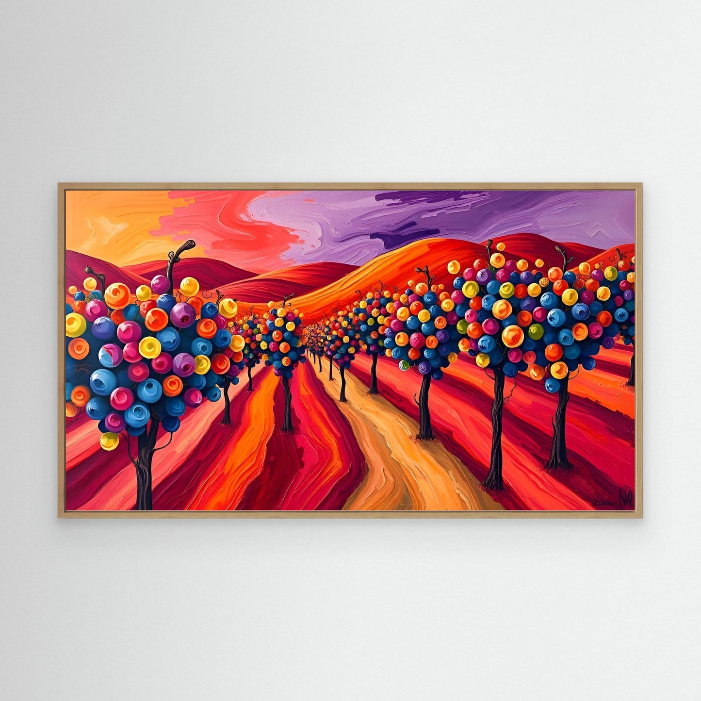 Vibrant Orchard at Sunset Print