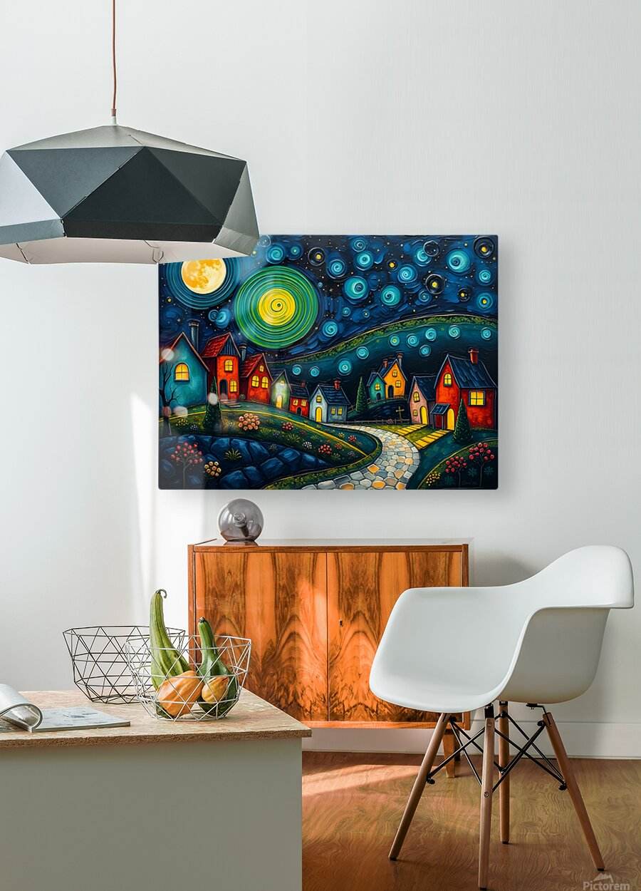 Dreamlike Village - Neo-Post-Impressionist-Cosmic-Hypnotic - Esmonbijouart 