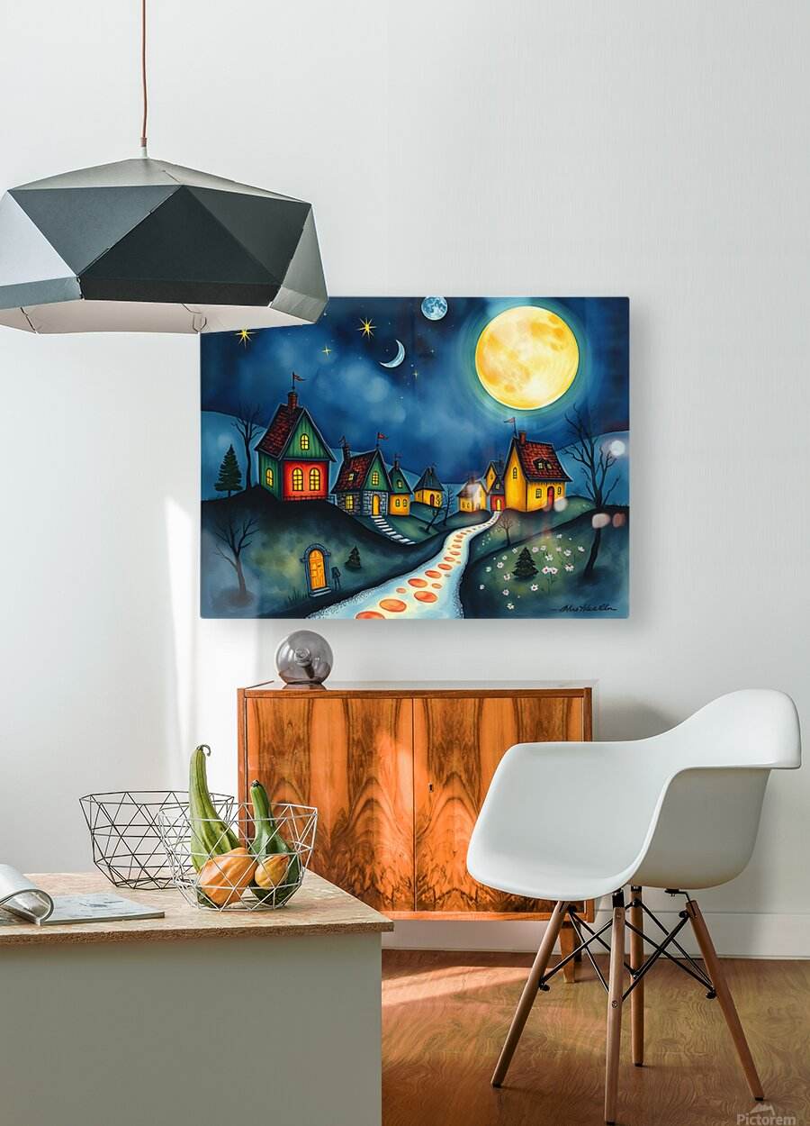 Dreamlike Village 9 - Contemporary-Fairy-Tale-Art-Enchanted-Moonlit - Esmonbijouart 