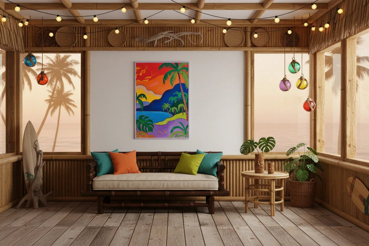 Tropical Sunset Beach Scene - Esmonbijouart 