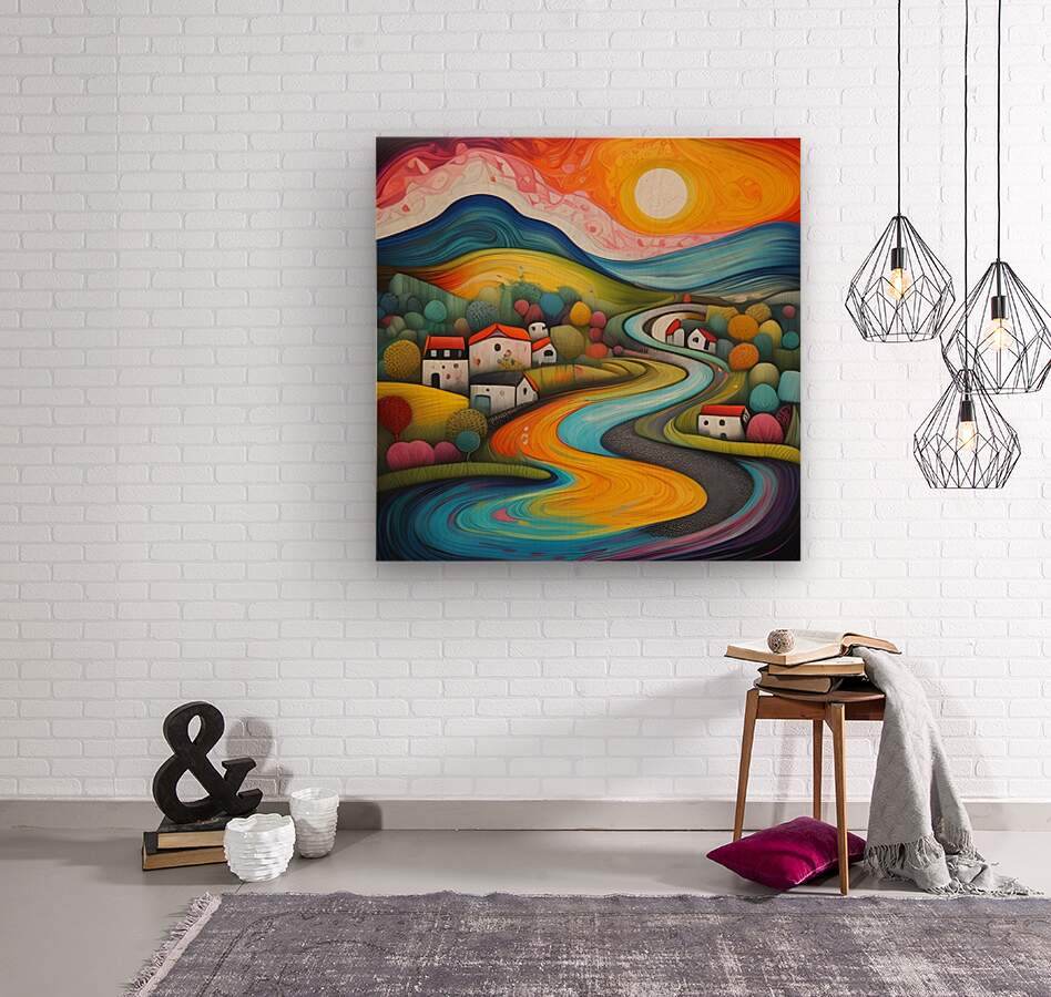 Art 444 - Fantasy-Surrealism-Village-Dreamscape-Colorful - Esmonbijouart 