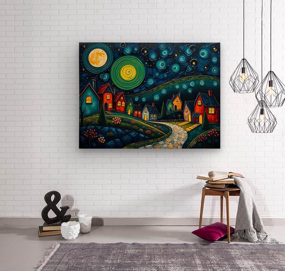 Dreamlike Village - Neo-Post-Impressionist-Cosmic-Hypnotic - Esmonbijouart 